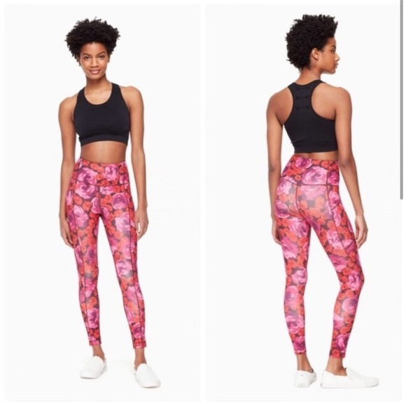 Kate Spade Electric Rose Print Leggings Size Small - Picture 1 of 14